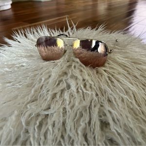 Quay oversize aviator sunglasses with gold frames and mirrored lenses